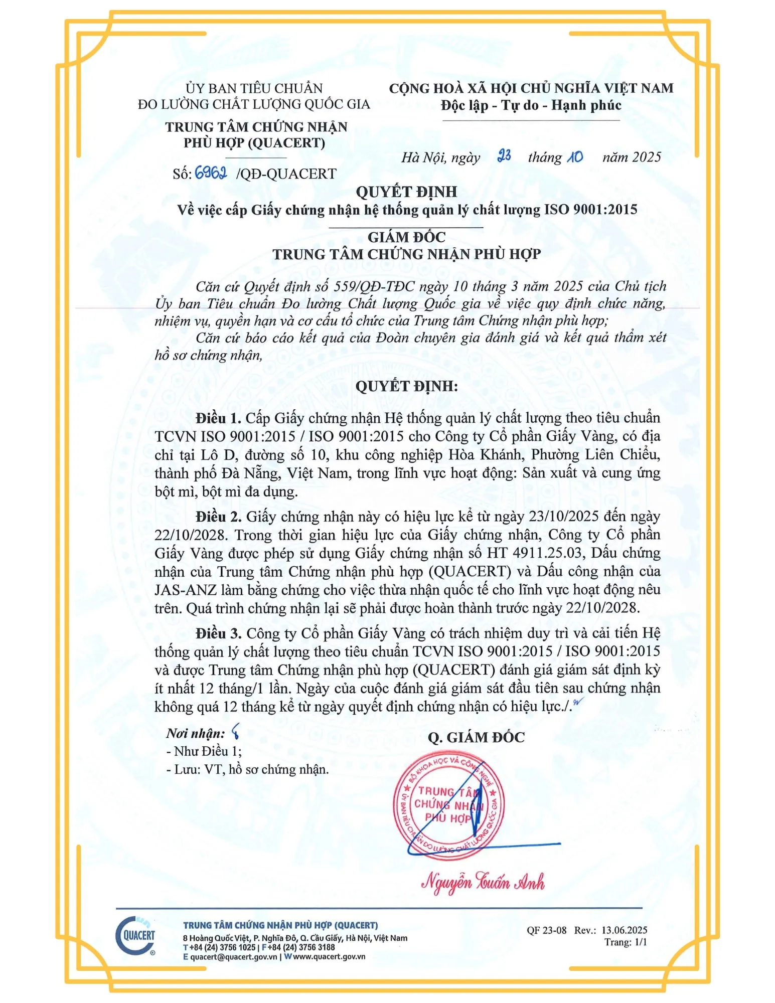 Giấy chứng nhận